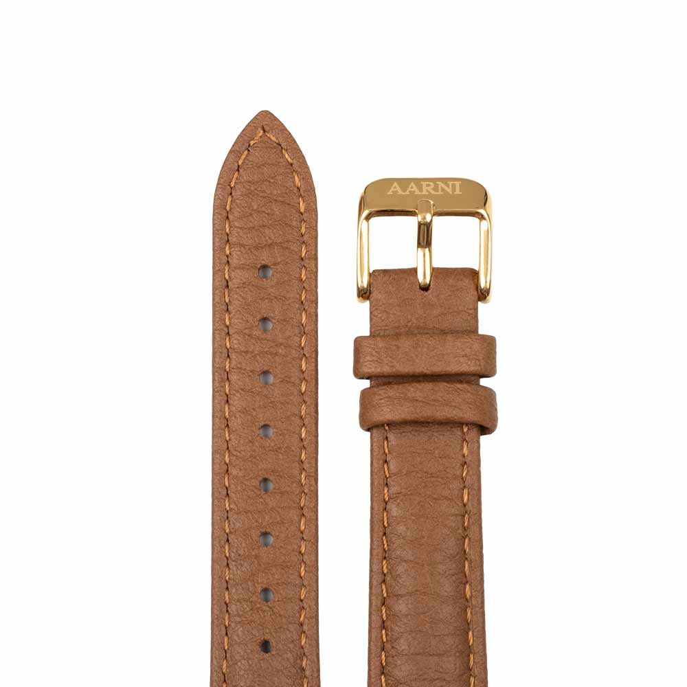 Elk Leather Watch Band 16mm (Cognac) Watch bands Aarni Gold