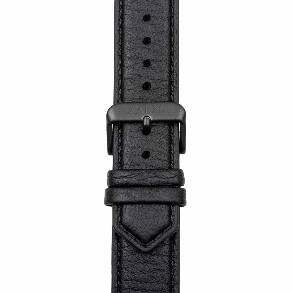Elk Leather Watch Band 20mm (Black) Watch bands Aarni