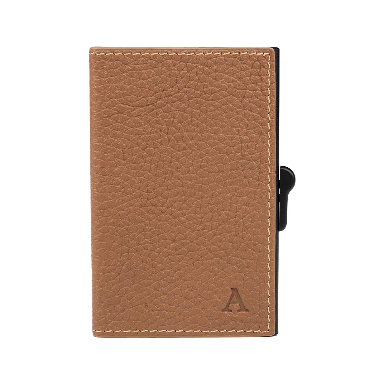 aluminium card holder cognac 1