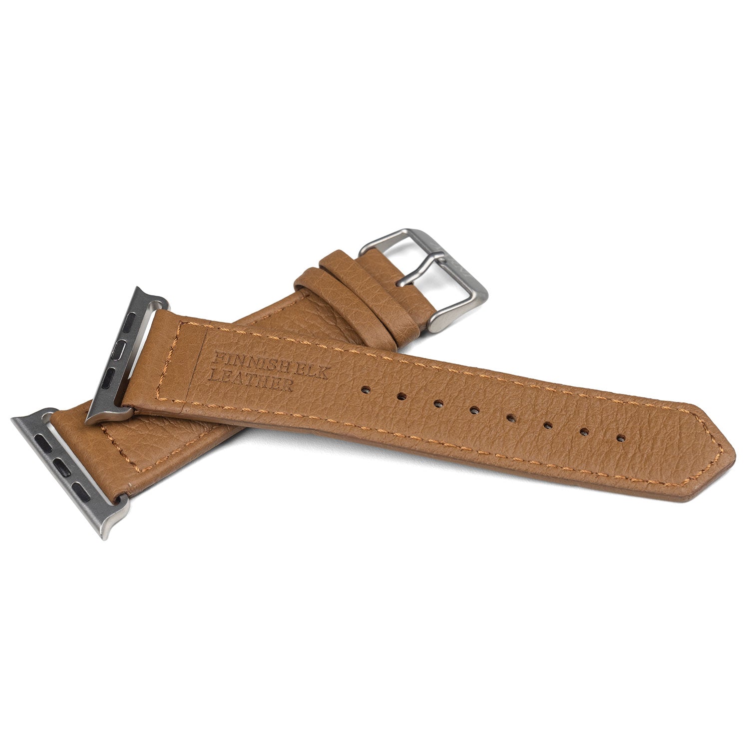 Hirvennahkainen Apple Watch ranneke (konjakki)