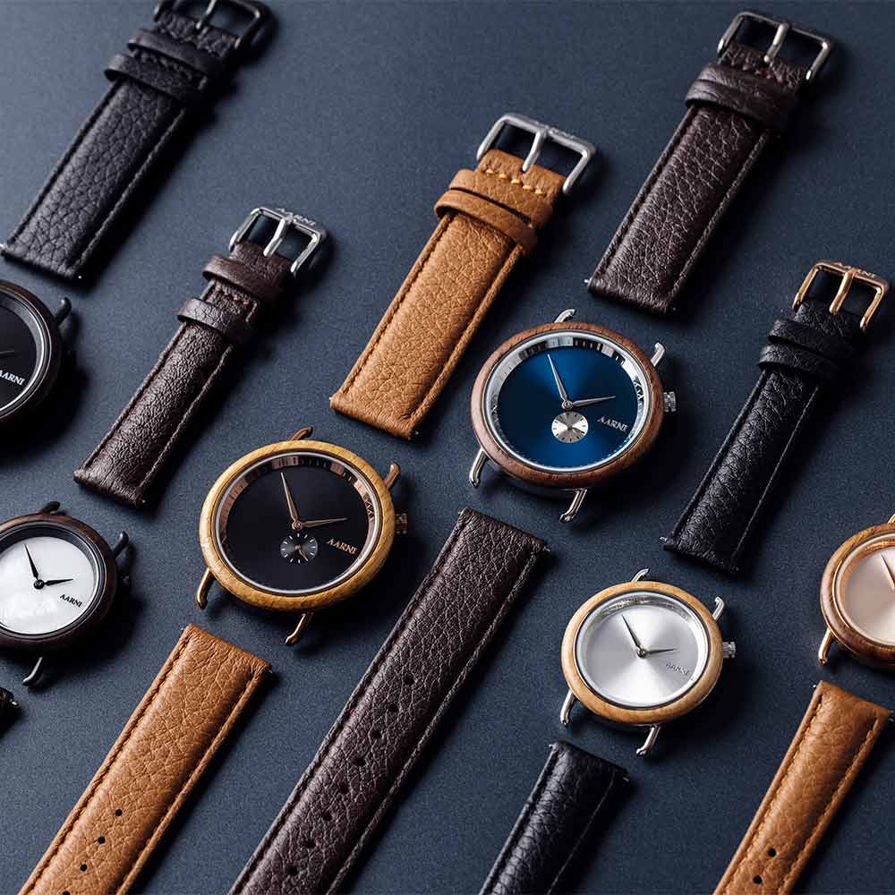 Elk Leather Watch Band 20mm (Black) Watch bands Aarni