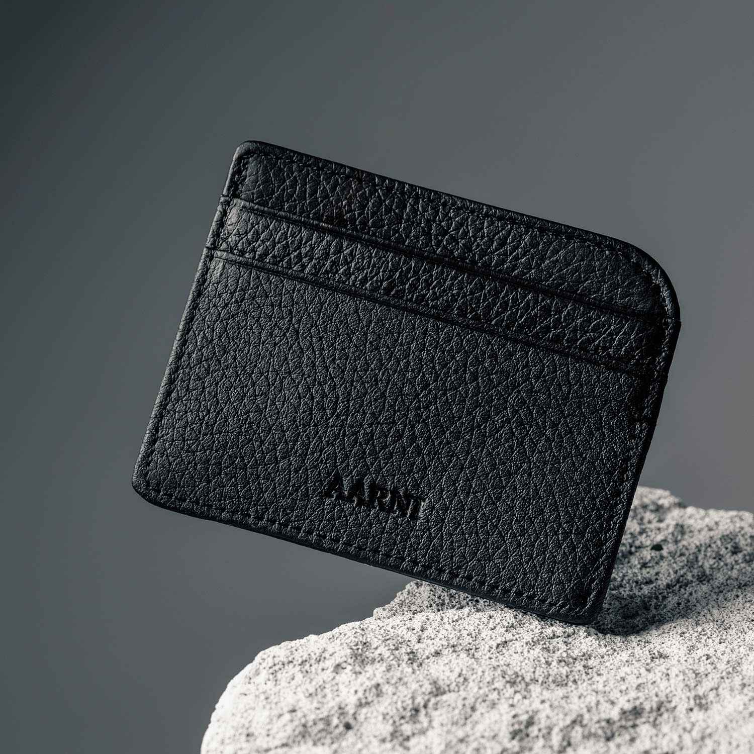 Elk Leather Card Holder (Black)