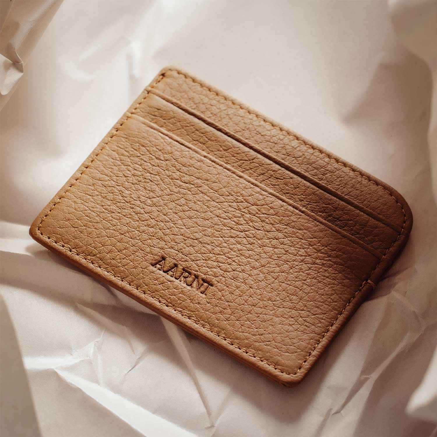 Elk Leather Card Holder (Cognac)