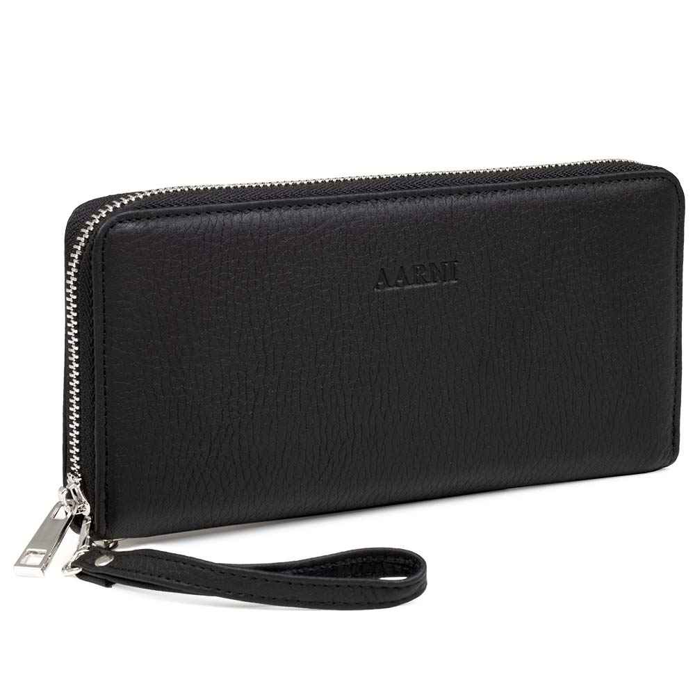 Elk Leather Clutch Wallet (Black)
