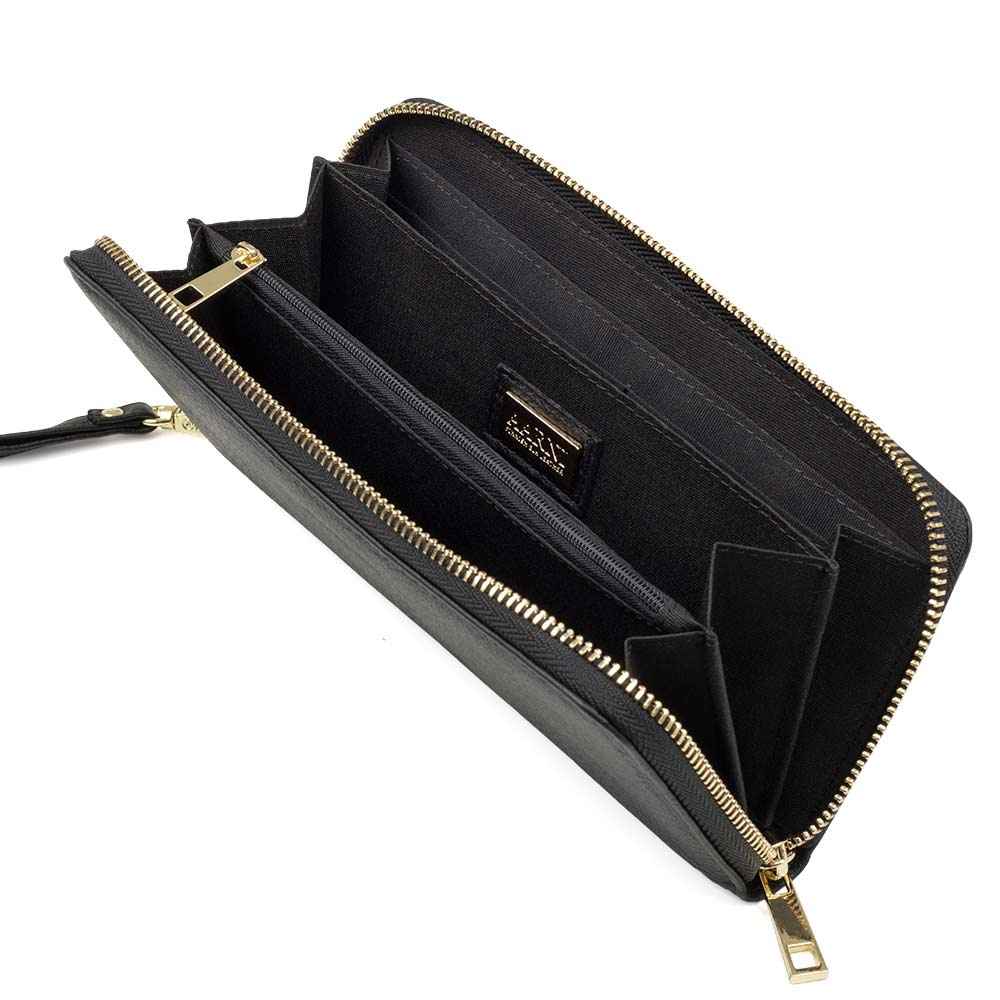 Elk Leather Clutch Wallet (Black)