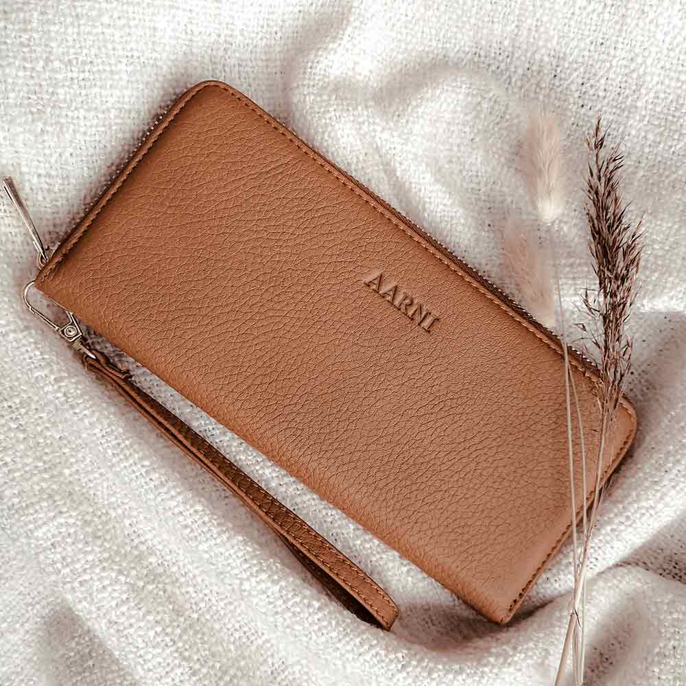 Elk Leather Clutch Wallet (Cognac) Wallets Aarni