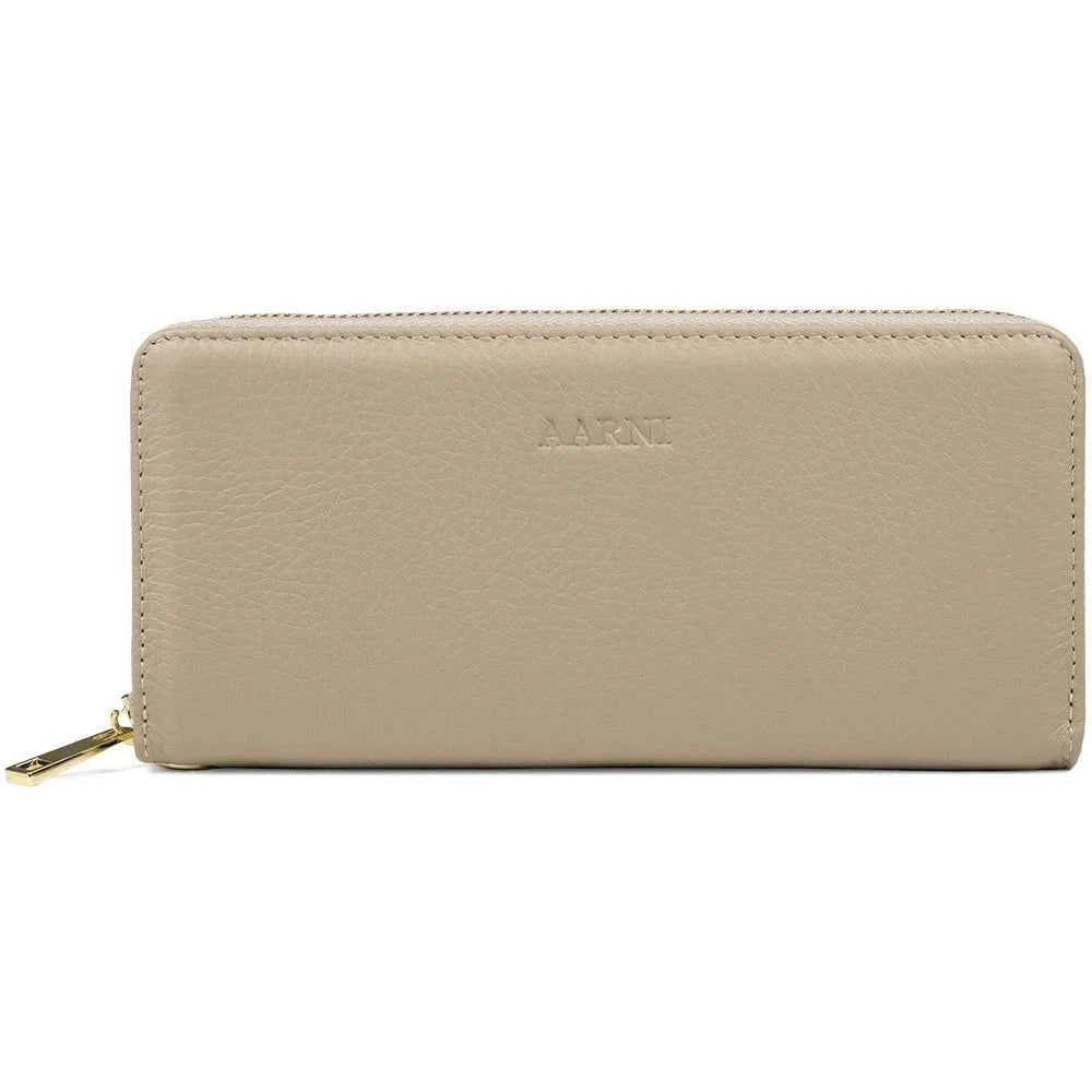 Elk Leather Clutch Wallet (Taupe)