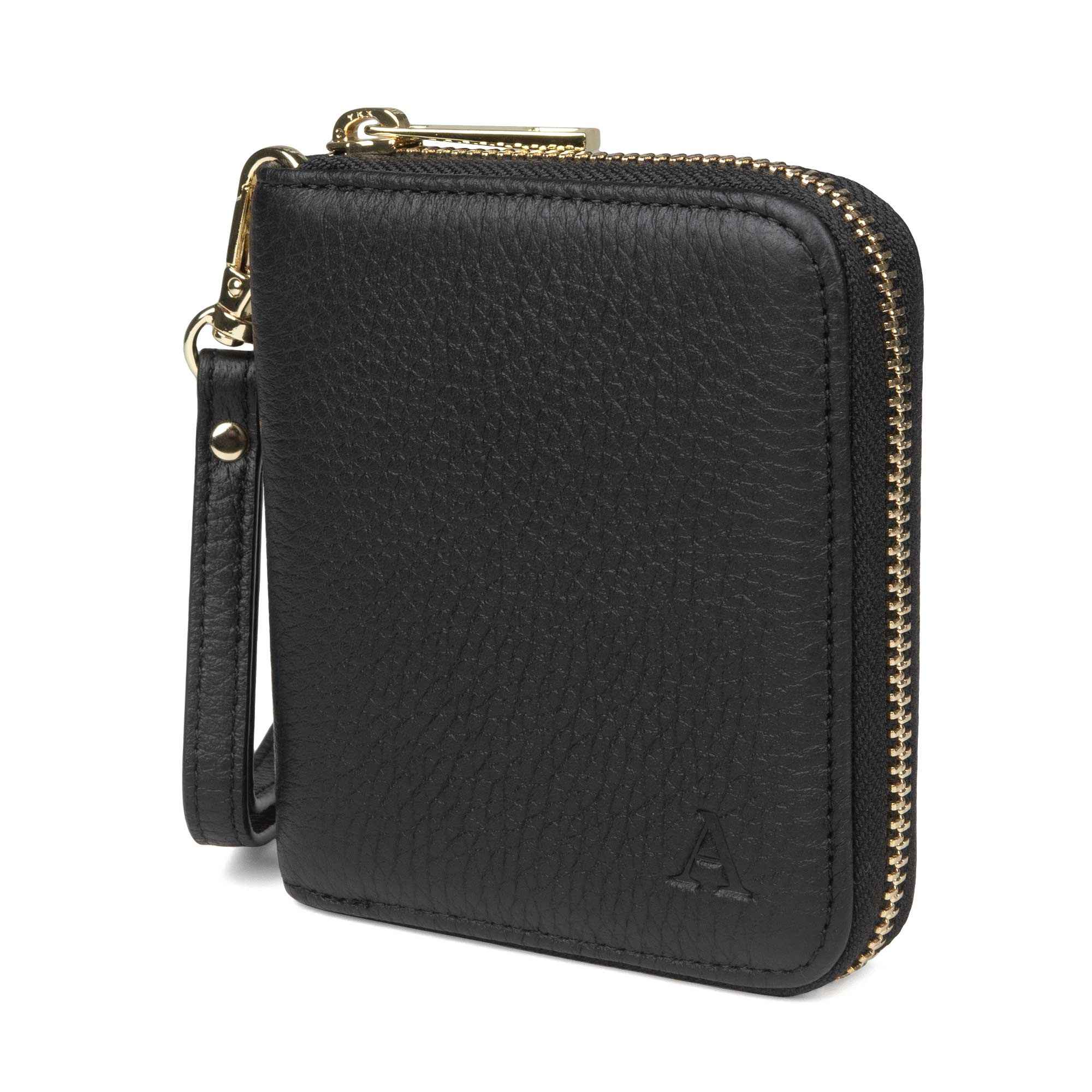 Elk Leather Mini Clutch Wallet (Black)