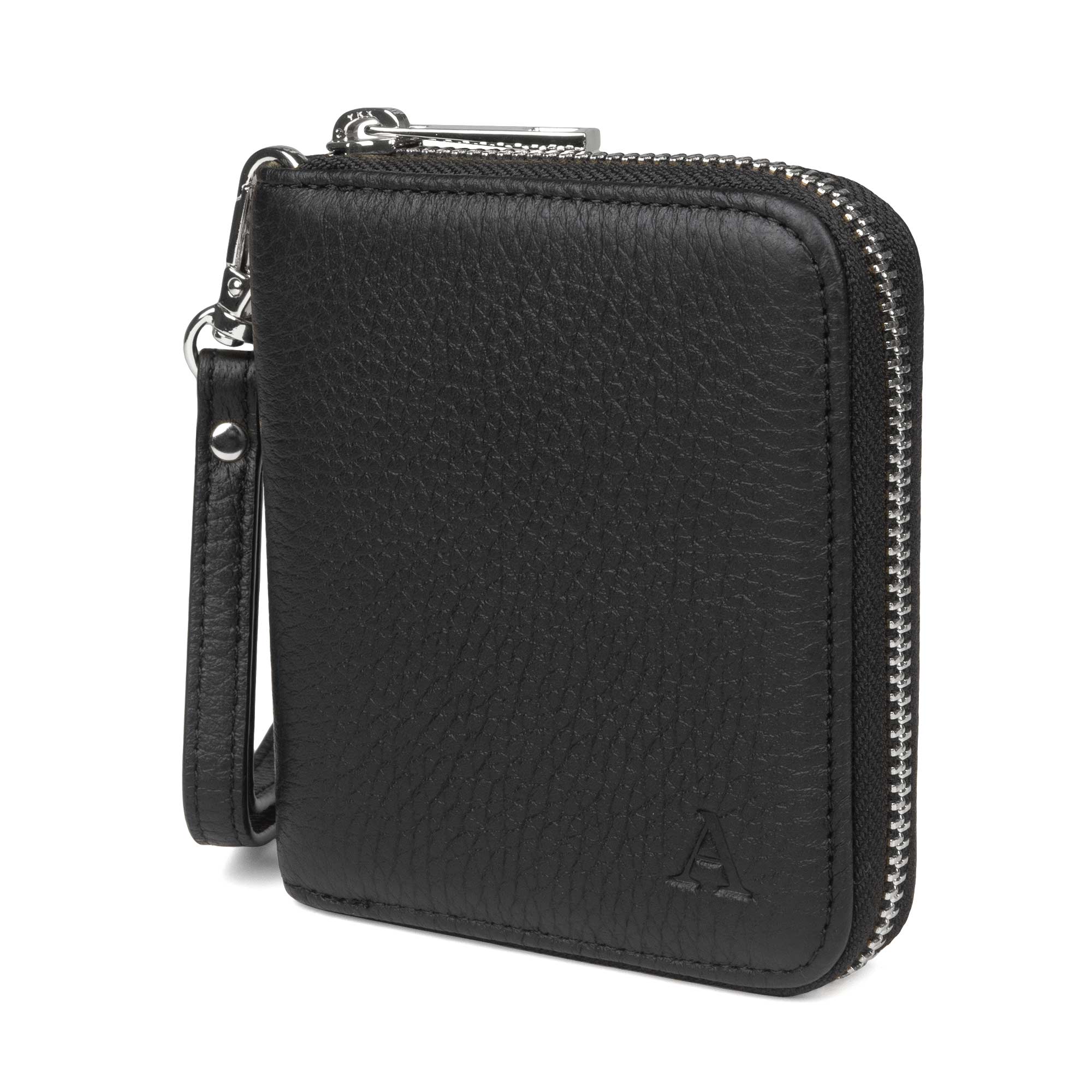 Elk Leather Mini Clutch Wallet (Black) Wallets Aarni Silver