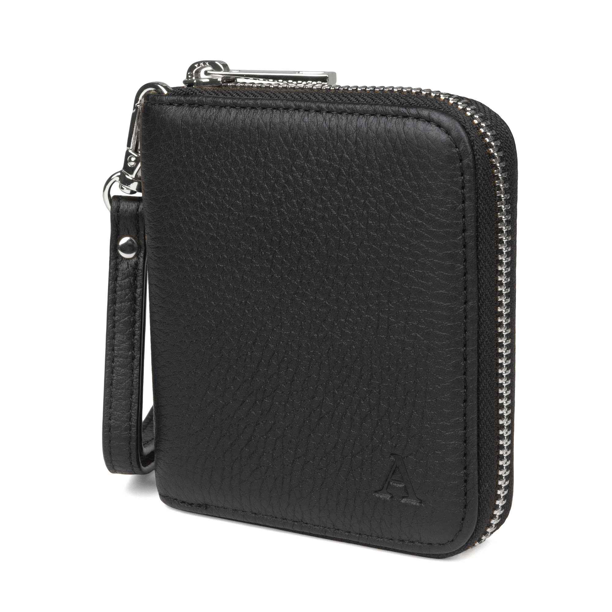 Elk Leather Mini Clutch Wallet (Black)