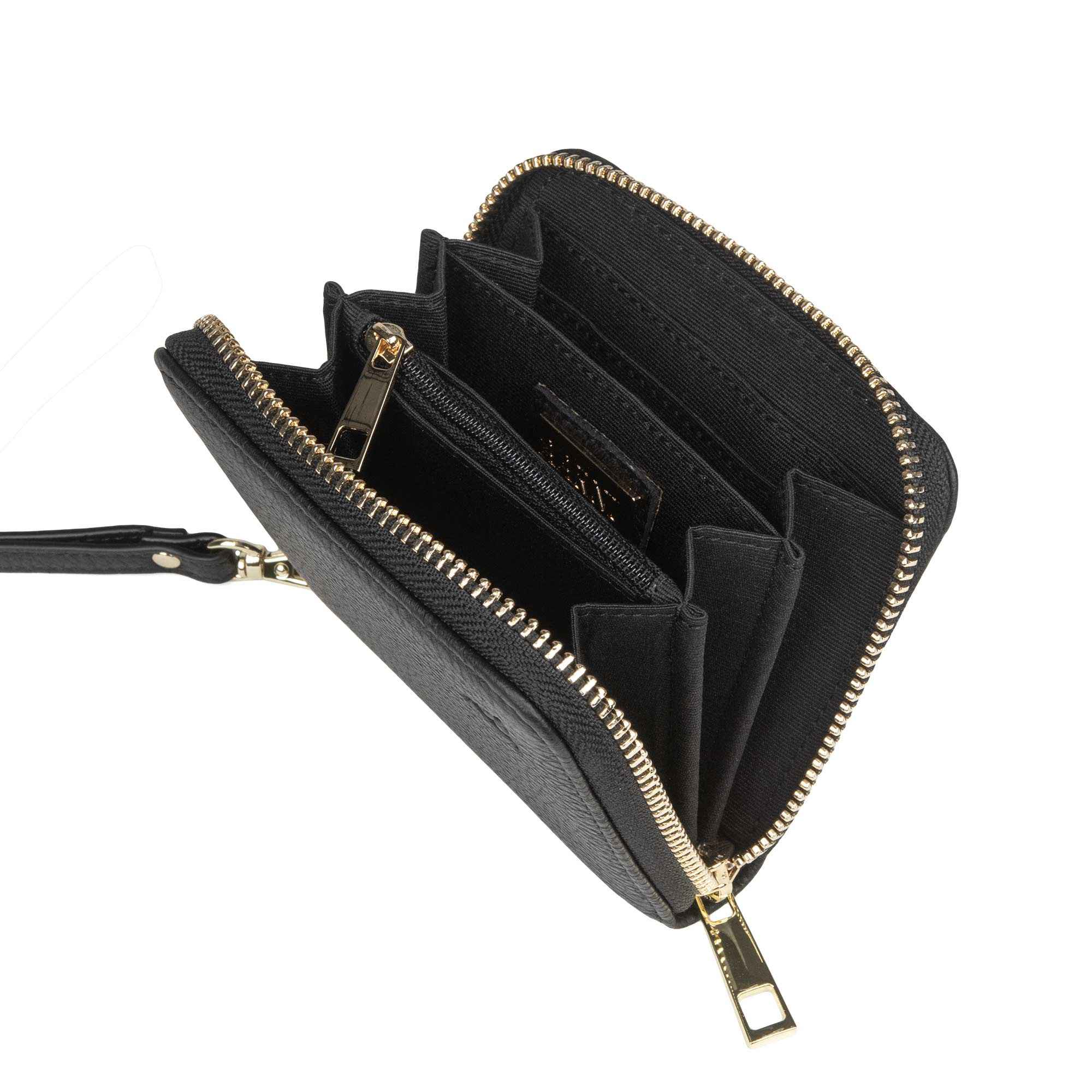 Elk Leather Mini Clutch Wallet (Black)