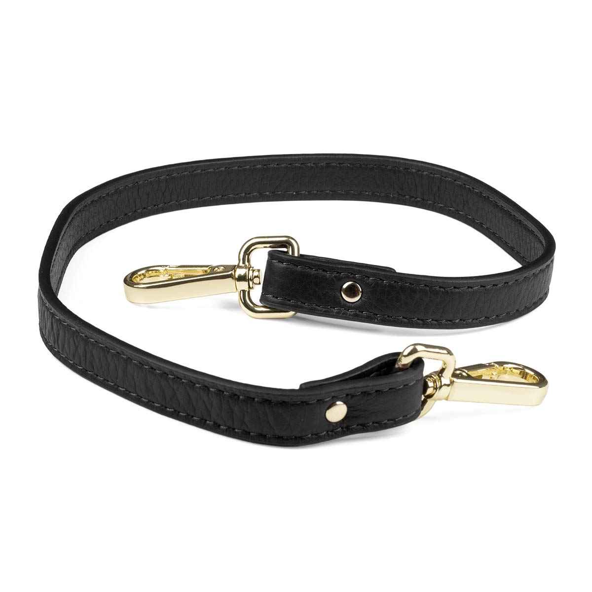 Elk Leather Short Shoulder Strap (Black)