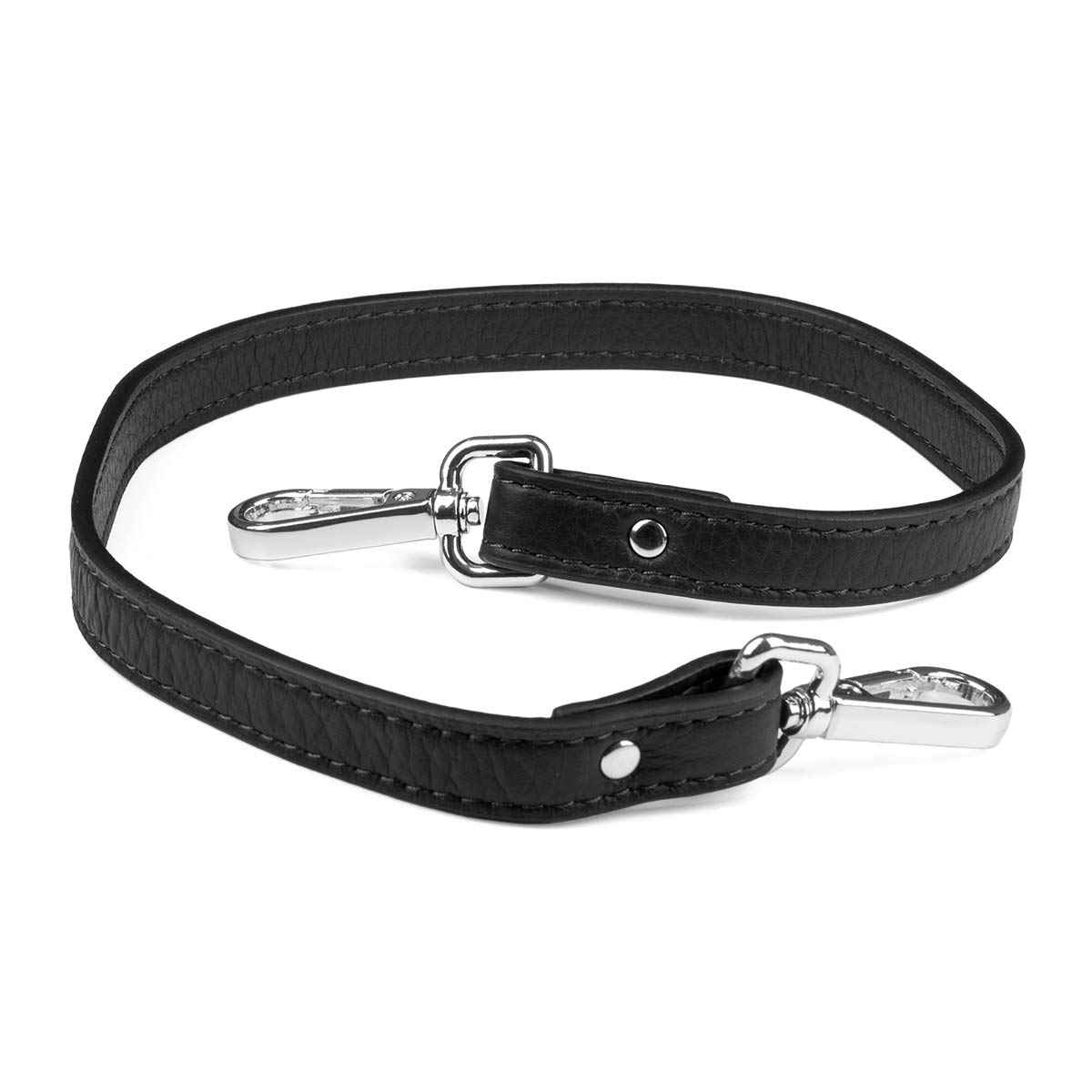 Elk Leather Short Shoulder Strap (Black)