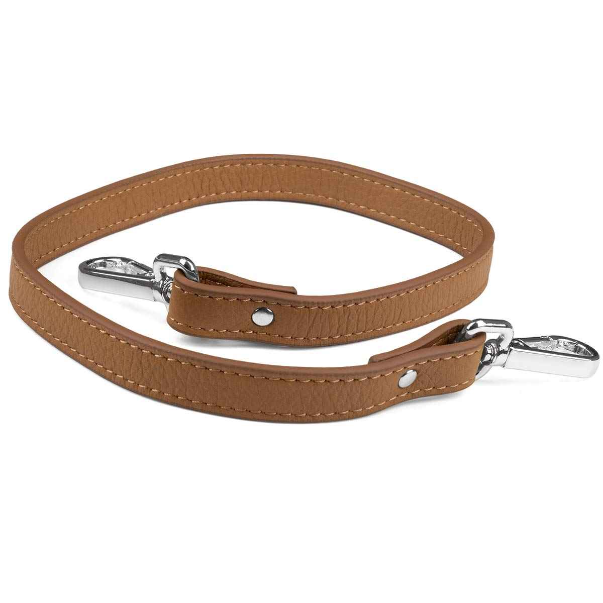 Elk Leather Short Shoulder Strap (Cognac)