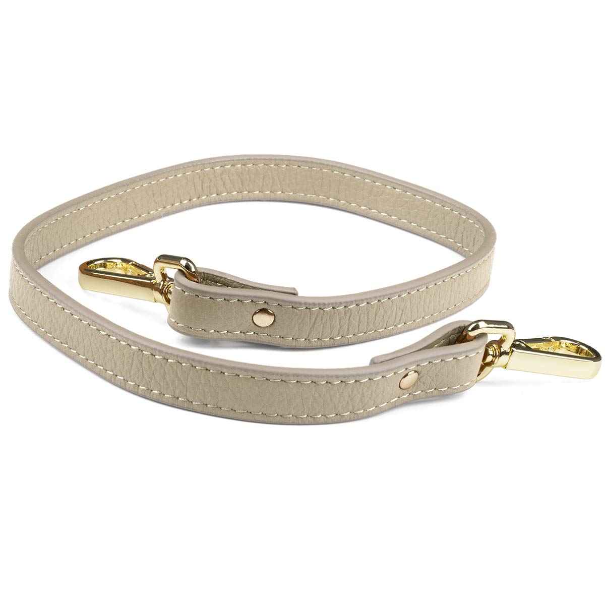 Elk Leather Short Shoulder Strap (Taupe)
