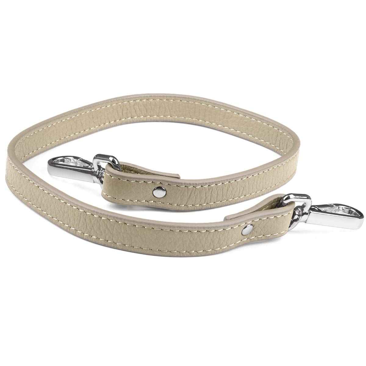 Elk Leather Short Shoulder Strap (Taupe)