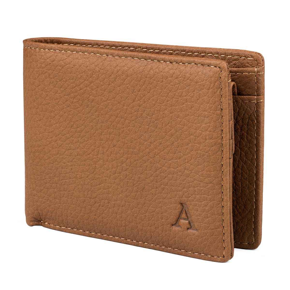 Elk Leather Wallet with Coin Pocket (Cognac)