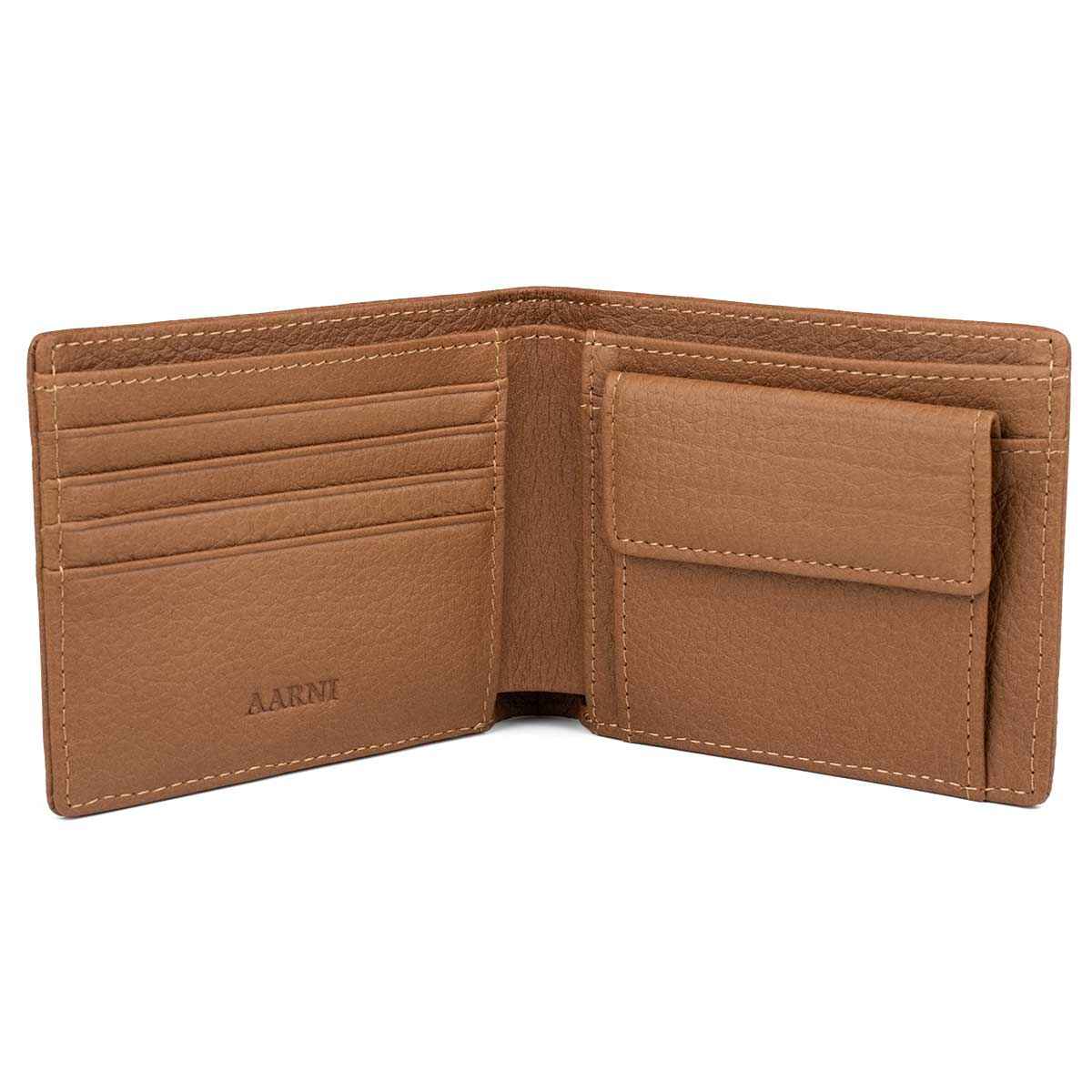 Elk Leather Wallet with Coin Pocket (Cognac)