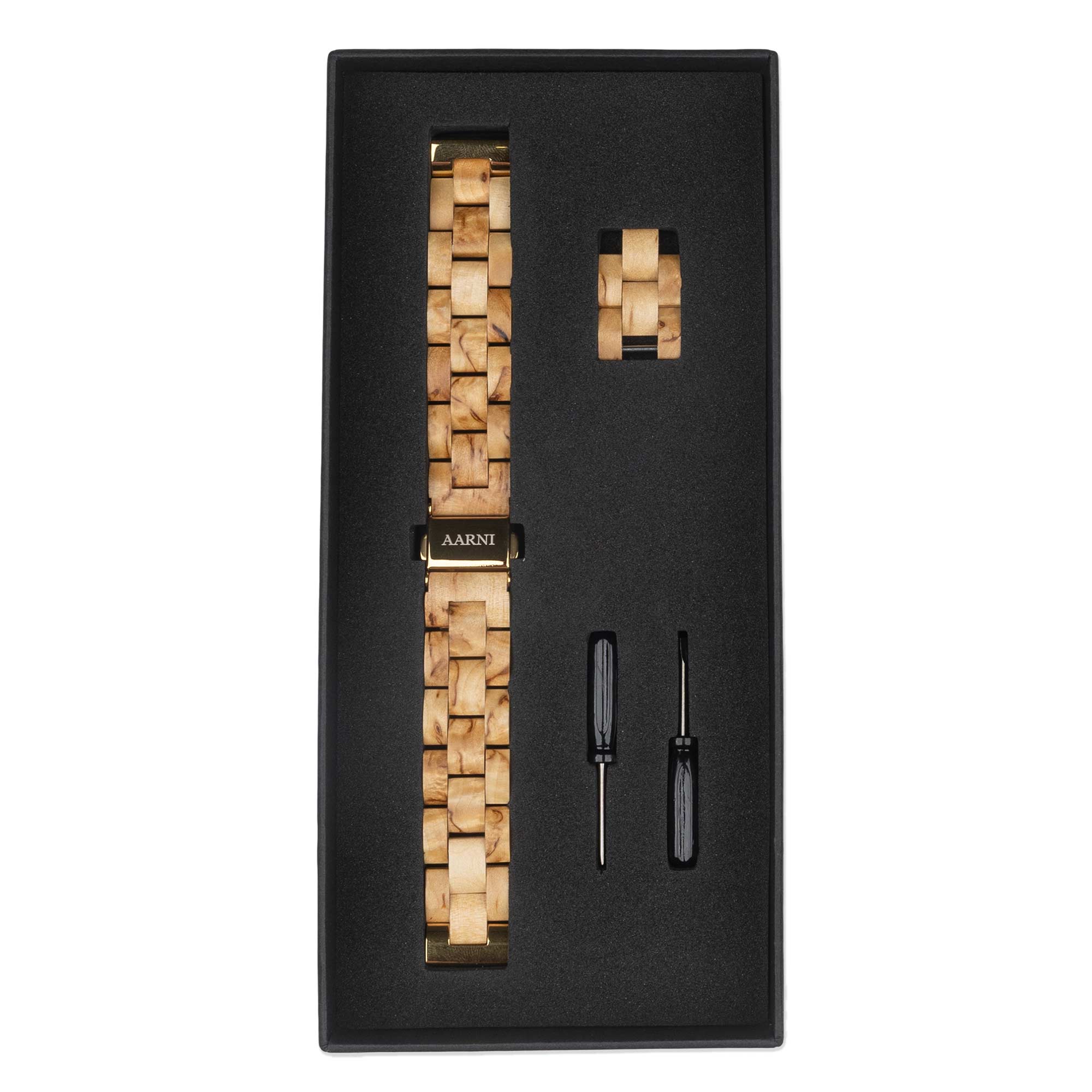 Curly Birch Wood Watch Band 16mm
