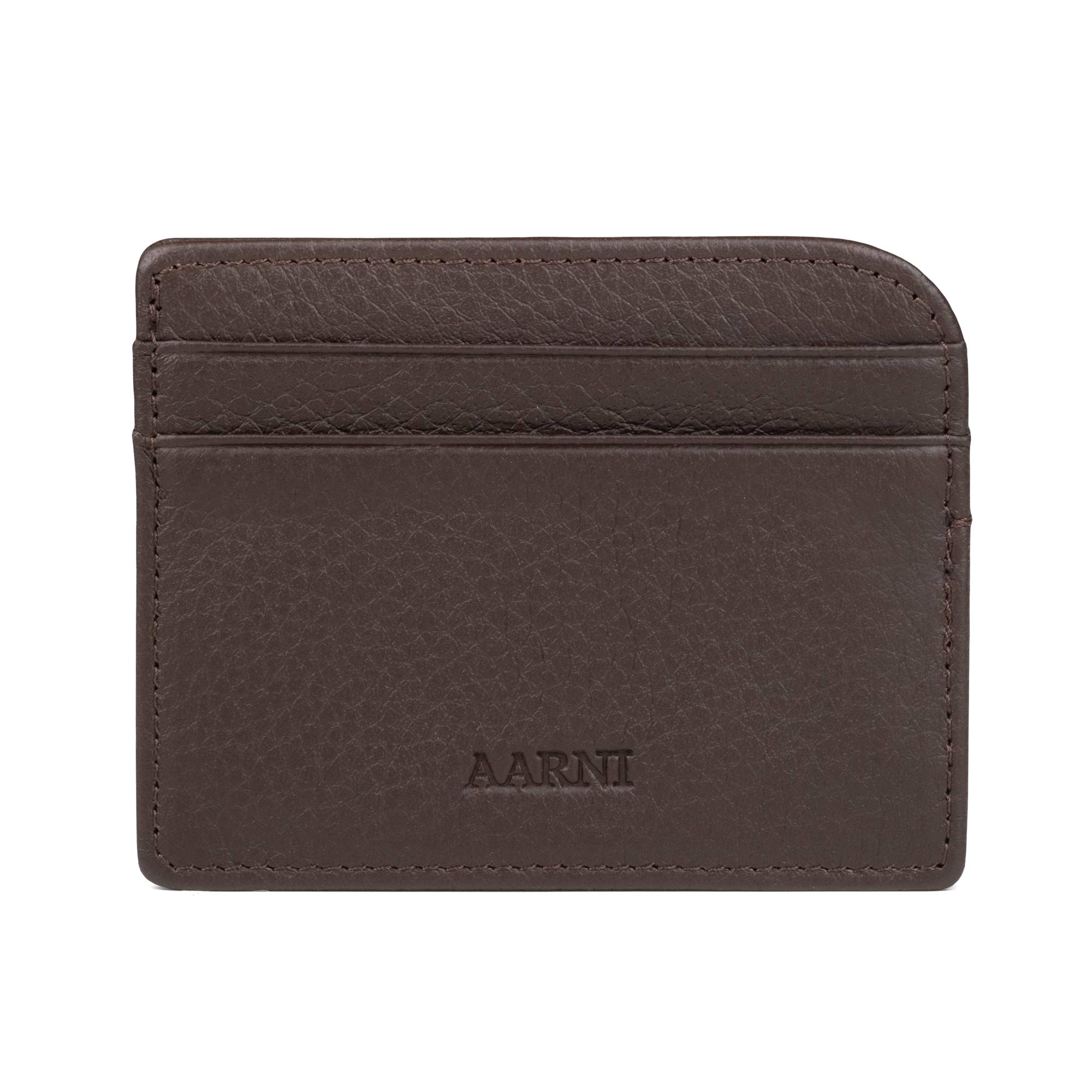 Elk Leather Card Holder (Dark Brown)