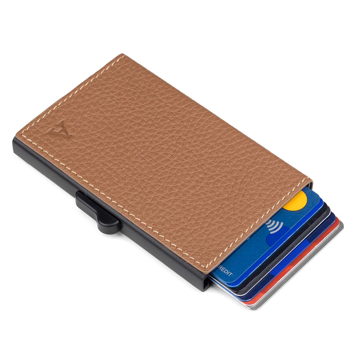 aluminium card holder cognac 3
