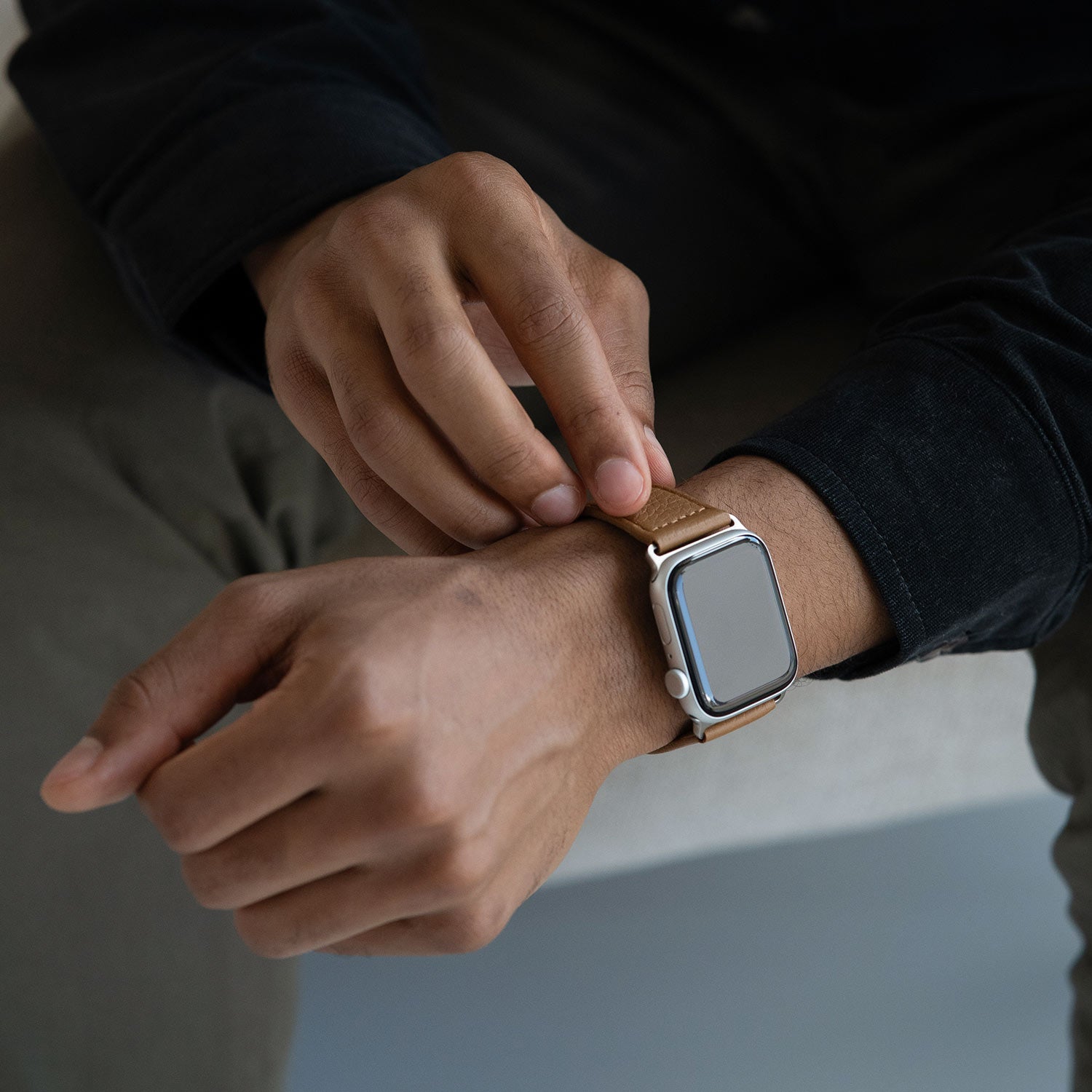 Elk Leather Apple Watch Band (Cognac)