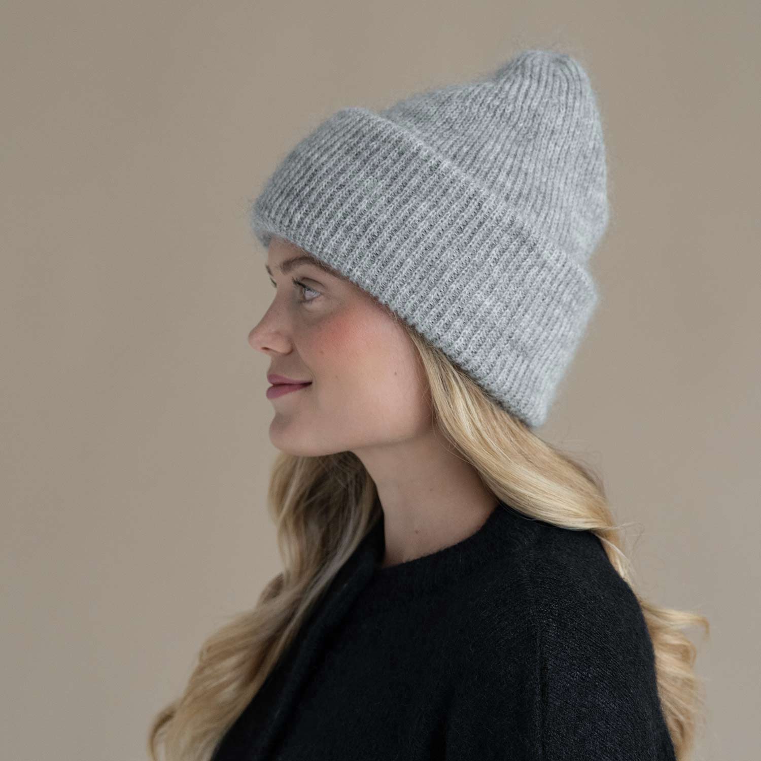 Mohair Beanie (Grey)