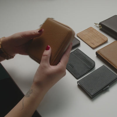 Elk Leather Mini Clutch Wallet (Cognac) Wallets Aarni