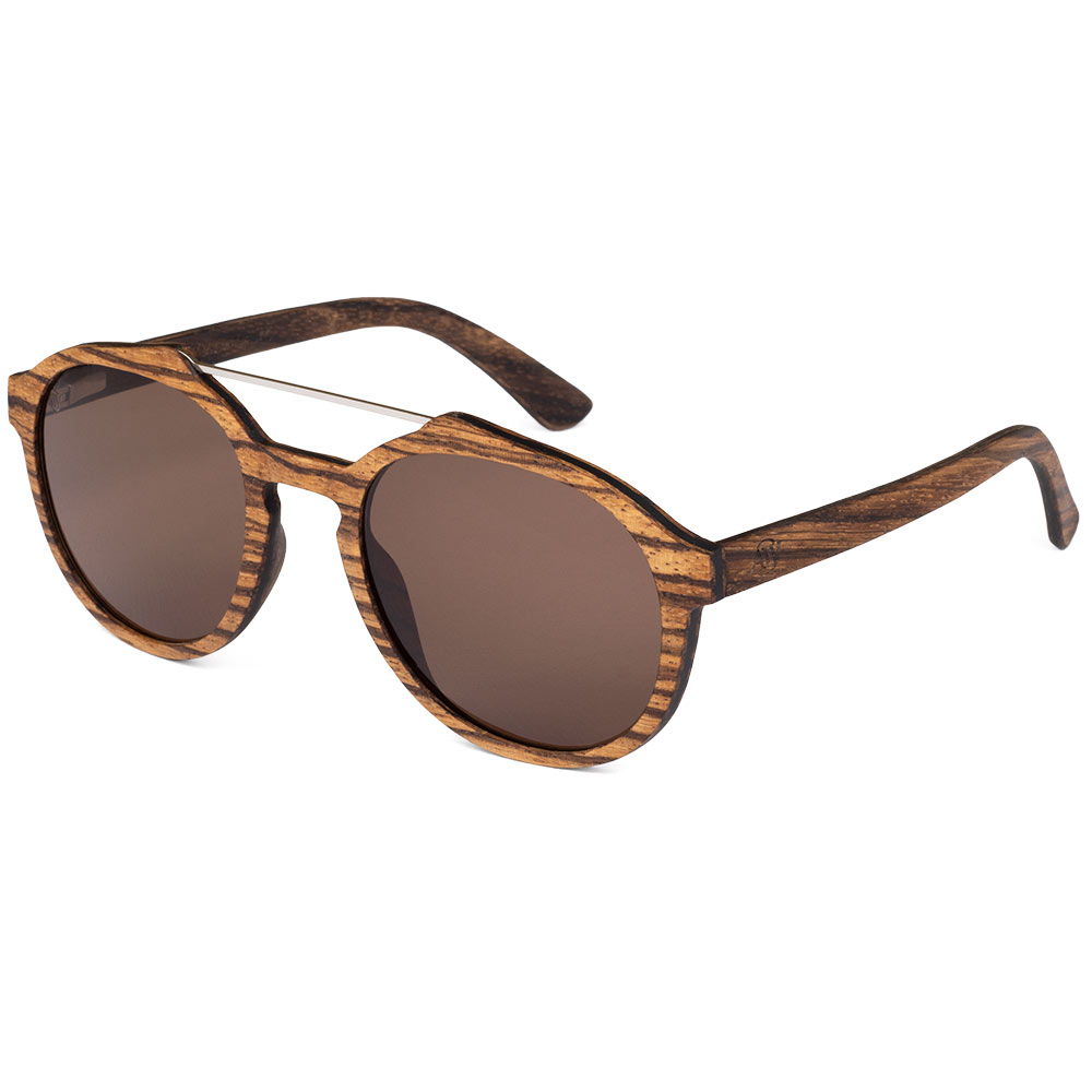 Aviator sunglasses | Polarized lens | Wooden sunglasses | Gold & rosé
