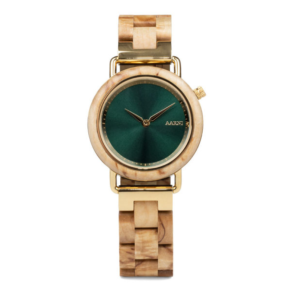 Aarni Saga - Beautiful Wood Watch for Women - Suomalaisesta visakoivusta valmistettu kello