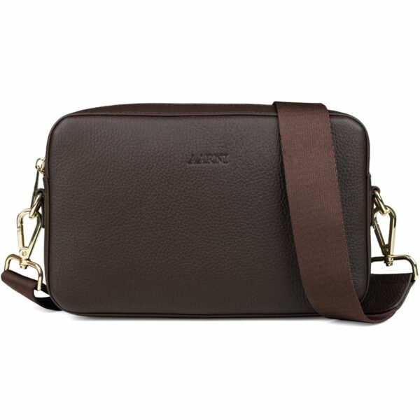 crossbody bag large dark brown 1